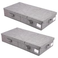 Laikymo dėžė su dangčiais, sulankstoma, spintos, antklodžių, žaislų, audinio laikymo konteineriai 2 pack pilka