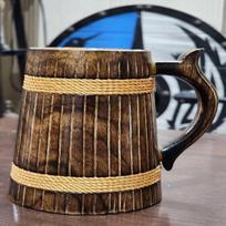 Stilistas Gražaus dizaino geriamasis medinis alaus bokalas 12,7 cm Kalėdų dovana