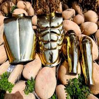 Gryno žalvario raumenų striukė Viduramžių romėnų krūtinės apsauga Armour Romėniškas kiras su koja Žalvarinis cosplay švarkas Helovino kostiumas
