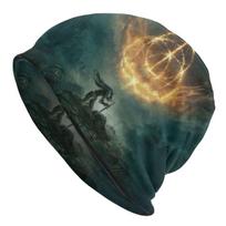 Elden Ring Autumn Moteriškas šiltas Beanies Dvigubai dėvėtos kasdieninės kepurės su kepuraitėmis One Size