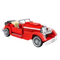 607402 Senovinių automobilių serijos retro automobilių surinkimo modelis berniukas, renkantis statybinius blokus žaislų dovanoms