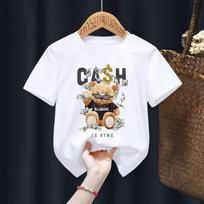 Funny Skateboard Bear Print BoysGirls T-shirt Kid Summer Harajuku Kawaii Clothes Y2K Clothes Drop Ship 100cm