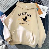 KARASUNO Hoodies Unisexs Fashion Loose VOLLEYBALL CLUB Hoodie Cute Crewneck Haikyuu Sweatshirt Autumn Fleece Pocket Clothes Unisex Unisex 2XL