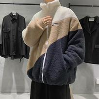 Avienos vilnos paltas, vilnos žieminis laisvalaikio vyriškas megztinis, harajuku siuvimas, mėlynas užtrauktukas, šiltas ilgomis rankovėmis, vyriška striukė M chaki