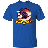 Airwolf Oro Vilkas Retro Sraigtasparnis TV Šou 1980-ieji Aviacijos Marškinėliai S