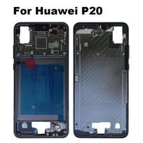 Naujas Huawei P20 vidurinis rėmas priekinis rėmelio dangtelis metalinis važiuoklės korpusas galinis dangtelis LCD laikiklis CLT-AL00 L09 L29 juoda