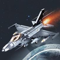 521 vnt. karinės serijos modelių statybinių blokelių žaislai F-16 naikintuvo modelis kūrybingas „pasidaryk pats“ žaislas, surinktas statybinių blokų rinkinys