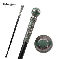 Sidabrinės žalios prabangios apvalios rankenos madingos vaikštynės vakarėliui. Dekoratyvinė lazdelė Elegantiška vaikščiojimo lazda „Crosier Knob“ 93 cm
