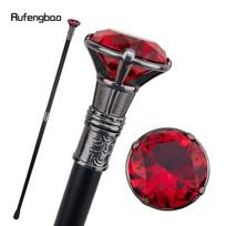Raudono deimanto tipo sidabrinė lazdelė, madinga dekoratyvinė lazda Gentleman Elegant Cosplay lazdelės rankenėlė Crosier 93cm raudona