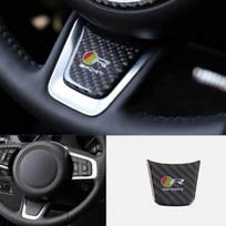 Anglies pluošto automobilio vairo lipdukai Decals Emblemų apdailos aksesuarai Jaguar XFL F-PACE XE XEL Automobilio stilius Carbon Fiber A Set