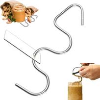Peanut Butter Stirrer, Stainless Steel Peanut Butter Mixer Tool Fits 12 to 30 OZ Jars for Mixing Various Butter & Jam 1 set