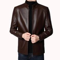 New Leather Jacket Spring and Autumn Men's Leather Jacket XXXL gray