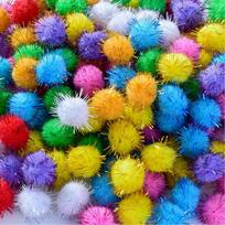 500 vnt. Įvairūs spalvingi pomponai amatams. 500pcs įvairiaspalvis