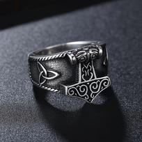 Vintažinis žiedas vyriškas Šiaurės Odino keltų mazgo talismanas žiedas papuošalas 7