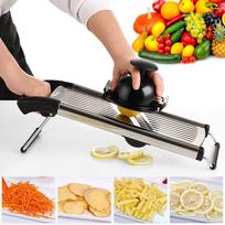 Reguliuojamas Mandoline maisto pjaustyklė - Profesionalus rankinis nerūdijančio plieno virtuvės Julienne pjaustytuvas, skirtas pjaustyti maistines daržoves vaisius traškučius prancūziškai kepti
