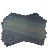 45*30CM 6 vnt./partija Mėlynas stalo kilimėlis Stačiakampis PVC neslystantis dubens lėkštės puodelio padėkliukas Pintas padėkliukas Karščio izoliacinis padėkliukas Virtuvės reikmenys mėlyna