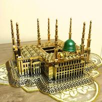 Masjid Nabawi figūrėlė | Islamo aksesuaras naujam namų papuošimui | Musulmonų gimtadienio dovana | Islamo nauja namų dovana | Islamo įkurtuvių dovana auksas