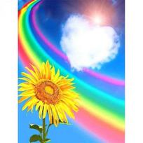 Full Round Diamond Painting Rainbow Sunflower Cross Stitch 5D Diy Diamond Embroidery Mosaic Flower Home Decor Full Round 20x30CM