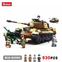 930 vnt. Antrojo pasaulinio karo karinis The King Tiger Heavey tankų armijos kareiviai statybiniai blokai vaikams plytos mokomieji žaislai berniukams dovanos