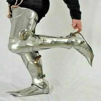 Viduramžių Larp Armor Kojų apsauga Plieninė Greaves kojų apsauga su batais Helovino dovana