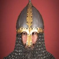 Viking Rus šalmas su kniedyta Aventail