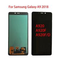 OLED viso ekrano, skirto Samsung Galaxy A9 2018 A920 A920F LCD ekrano jutiklinio ekrano skaitmeninimo agregatas OLED juoda