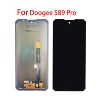 Naujas skystųjų kristalų ekranas, skirtas „Doogee S89 Pro“ LCD ekrano jutiklinio ekrano skaitmeninimo įrenginio pakeitimas juoda