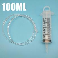 1 vnt. naujas didelis švirkštas hipoderminis 100 ml + 90 cm vamzdelis, skirtas rašalo kasetei maitinti, pasidaryk pats