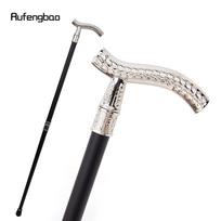 Baltos gėlės kvietinio rašto prabangios mados lazdos vakarėliams Dekoratyvinė lazdelė Elegantiška vaikščiojimo lazda su „Crosier Knob“ 93 cm balta