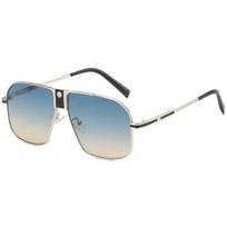 Senoviniai akiniai nuo saulės vyrams Aviator Classic Shades Prabangūs akiniai nuo saulės ir madingi, dideli pilotiniai rėmeliai, dideli gradiento lęšiai mėlyna
