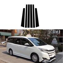 6vnt automobilio durelių langų stulpelių apdailos dangtelio lipdukai, skirti Toyota Noah Voxy Esquire R80 2014 2015-2021 automobilių priedams black