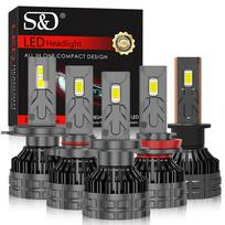 2 vnt H1 H4 H7 LED Canbus H8 H11 9005 HB3 9006 HB4 9012 Hir2 Turbo Led priekinių žibintų lemputė 130W 32000LM 12V 24V 6500K automatinių lempų komplektas 9012(HIR2)