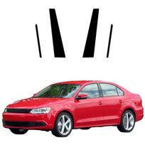 Automobilio blizgus pianinas juodas statramstis durų langų apdailos lipdukas skirtas Volkswagen Jetta A6 Typ 1B 2011-2018 m.