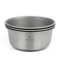 TOMSHOO 500 ml titano dubuo, sukraunamas stovyklavimo dubuo, skirtas kempingo žygiams sidabras