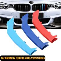 Priekinių vidurinių grotelių įdėklas Lenktyninės grotelės Apdailos spaustukas Dangtelis 9 strypai BMW 4 serijai F36 F33 F32 M Sport 2013- Automobilis