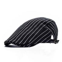 Gražus skrybėlis Pavasaris Ruduo Dryžuota beretė Retro snapelis Skrybėlis Vyrams Moterims Priekinis skrybėlis adjustable black