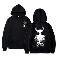 Karštas žaidimas Hollow Void Hollow Knight Darkside džemperis su gobtuvu vyrams Manga naujoviškas didelis džemperis Unisex moterims Anime animacinis laisvas džemperis su gobtuvu 2XL black