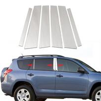 8vnt Automobilio durelių lango statramsčio stulpelių apdailos dangtelio lipdukas Chrome skirtas Toyota RAV4 XA30 2006-2012 m.