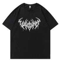 Hip Hop Gothic Street Punk Unisex T-shirts Korean Black Oversized Tshirt Tops Harajuku Graphic Tshirt WoUnisex's Unisex Tops Tee L