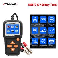 KONNWEI KW650 6V 12V automobilio akumuliatoriaus testeris nuo 100 iki 2000 CCA motociklo automatinio akumuliatoriaus analizatoriaus automobilio variklio paleidimo įkrovimo bandymo įrankis juoda