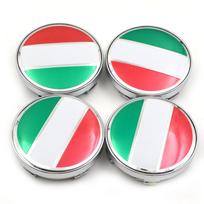 4 vnt./komplektas Italijos vėliava 60 mm dulkėms atsparus dekoratyvinis rato centrinis stebulės gaubtas