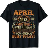 Vintage April 1973 Birthday Party Retro Born In 1973 Bday Unisex T-shirt S