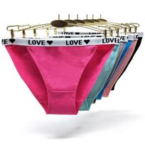 Cotton Underwear Women Sexy Low Waist Solid Color Briefs Panties 6 pcs/lot M