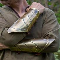 Viduramžių rankų apsaugos riešo šarvai, žalvariniai kariai, apdailinti rankų apsauga, tvarsčių pora SCA LARP kopijos kostiumo elementas
