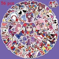 50 vnt. Nuostabūs skaitmeninio cirko animacinių filmų lipdukai Juokingi grafičių lipdukai vaikams nešiojamų kompiuterių bagažo riedlentės iškarpų albumo lipdukai kadetas