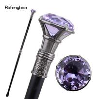 Violetinė deimanto tipo sidabrinė lazdelė, madinga dekoratyvinė lazda Gentleman Elegant Cosplay lazdos rankenėlė Crosier 93 cm