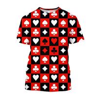 Estetiniai vyriški marškinėliai su 3D pokerio kortų žaidimu, spausdinti juokingi, laisvalaikio širdies grafikos marškinėliai, drabužiai, dideli marškinėliai 4XL