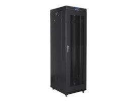 Komutacinė spinta pastatoma LANBERG 19" 42U 600x800 mesh door LCD flat pack black