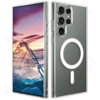 Magnetinis dėklas, skirtas Samsung Galaxy S24 S23 Ultra Plus S22 Ultra Crystal Clear apsauga, suderinama su Magsafe permatomu dangteliu Samsung S24 Ultra skaidri