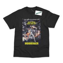 Retro filmo plakato įkvėptas James Bond Moonraker DTG spausdintas unisex marškinėlis S